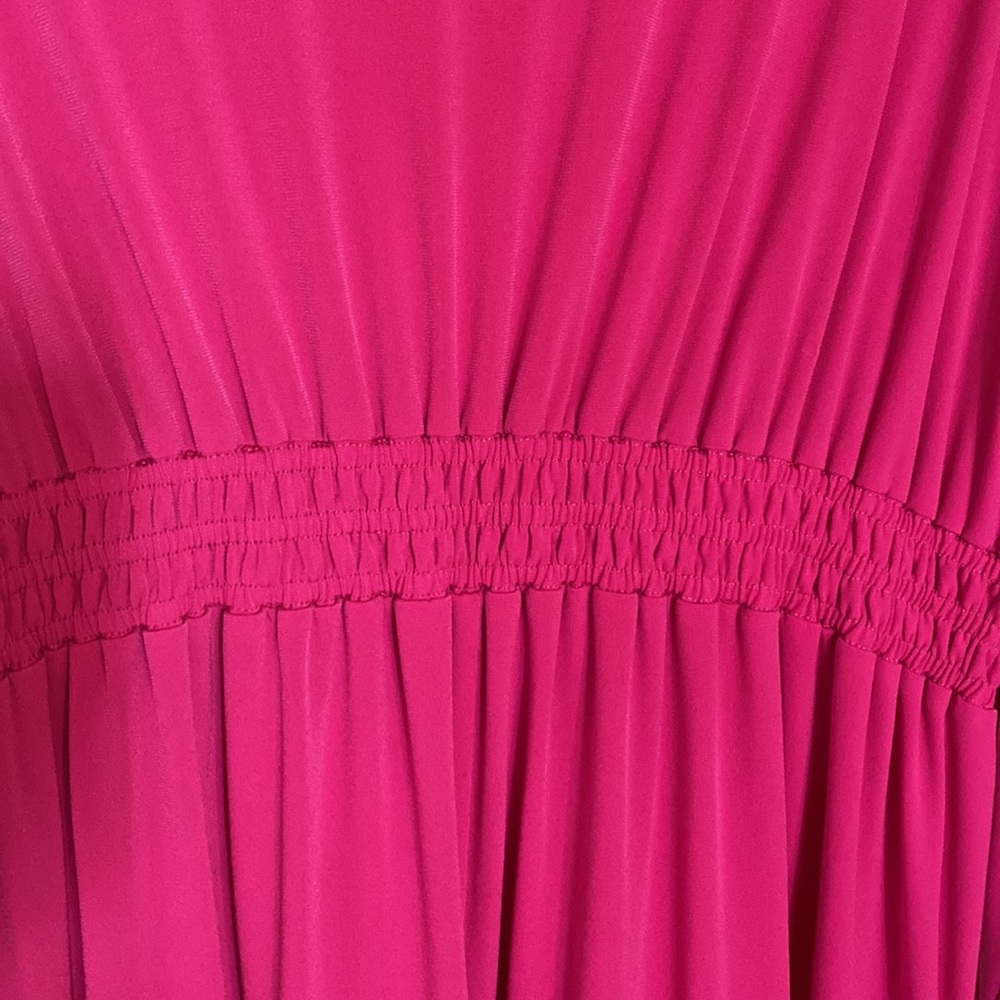 ASOS Pink Balloon Sleeve Jersey Knit Midi Dress Size 14 - Picture 4 of 10